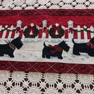 Scottie Christmas table runner